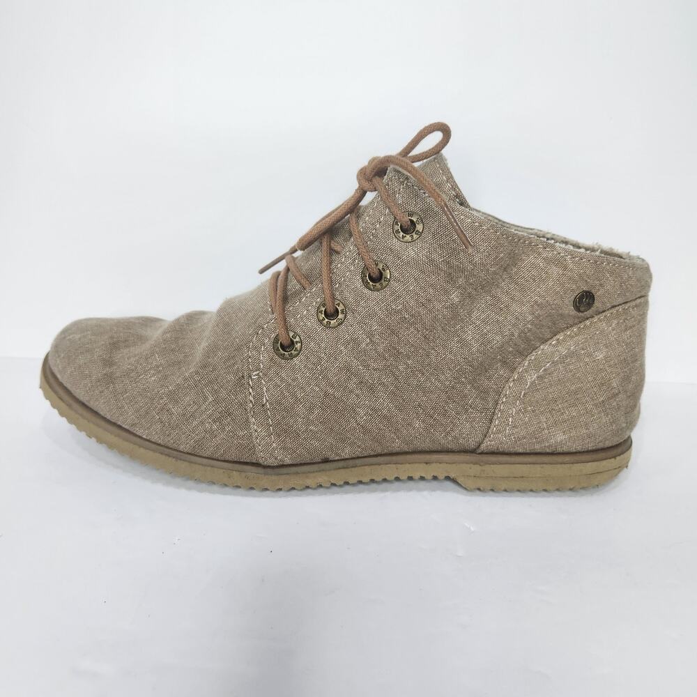 Bearpaw Claire Tan Tweed Chukka Lace Up Ankle Boots Women's Size 9